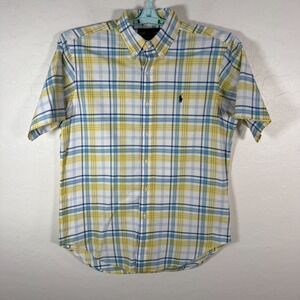 Ralph Lauren Shirt Mens Medium White Button Down Short Sleeve Classic Pony Logo